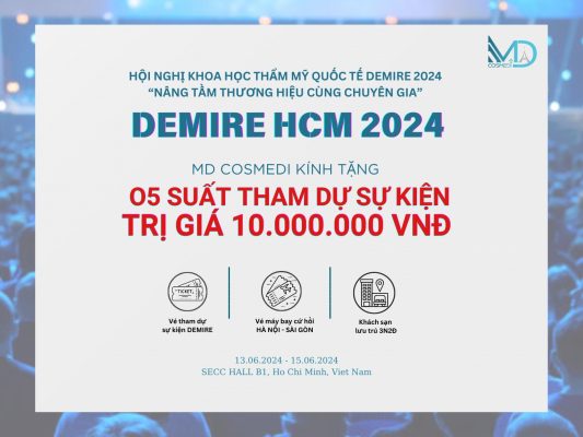 MD Cosmedi tài trợ 05 suất tham dự Hội nghị Khoa học Thẩm mỹ Quốc tế Demire 2024