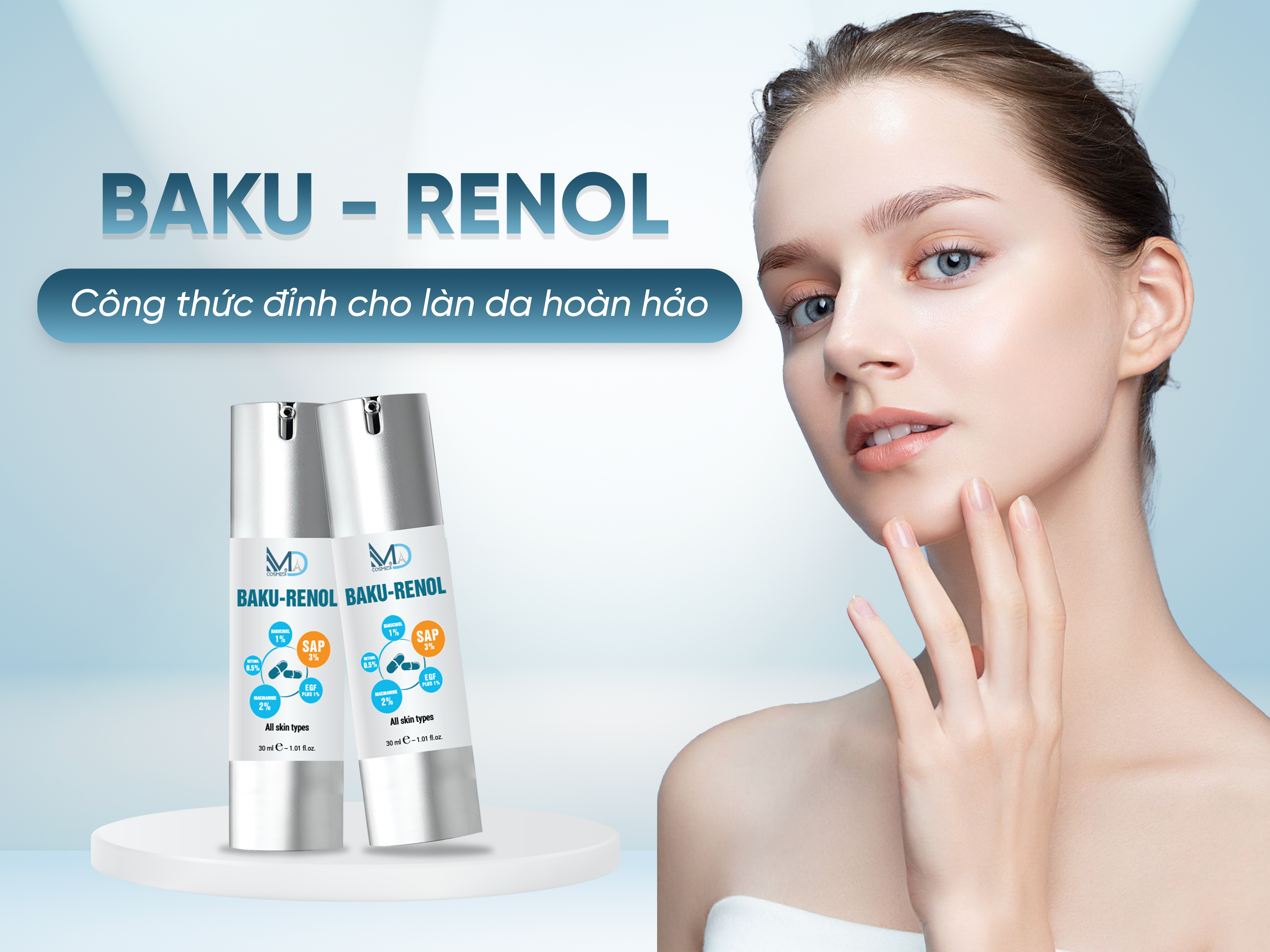 Sự kết hợp của công thức vượt trội và công nghệ hiện đại khiến MD Cosmedi Baku-Renol mang lại lợi ích vượt trội