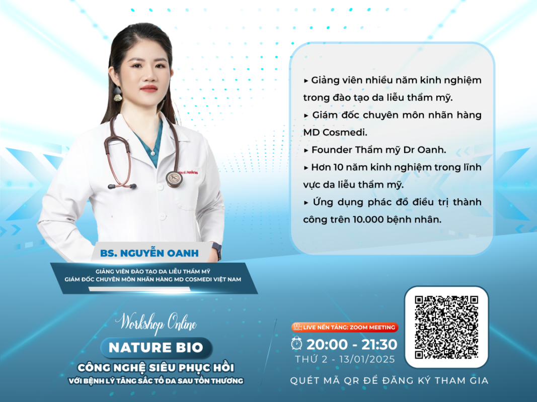 Bác sĩ da liễu Nguyễn Oanh – Giám đốc chuyên môn nhãn hàng