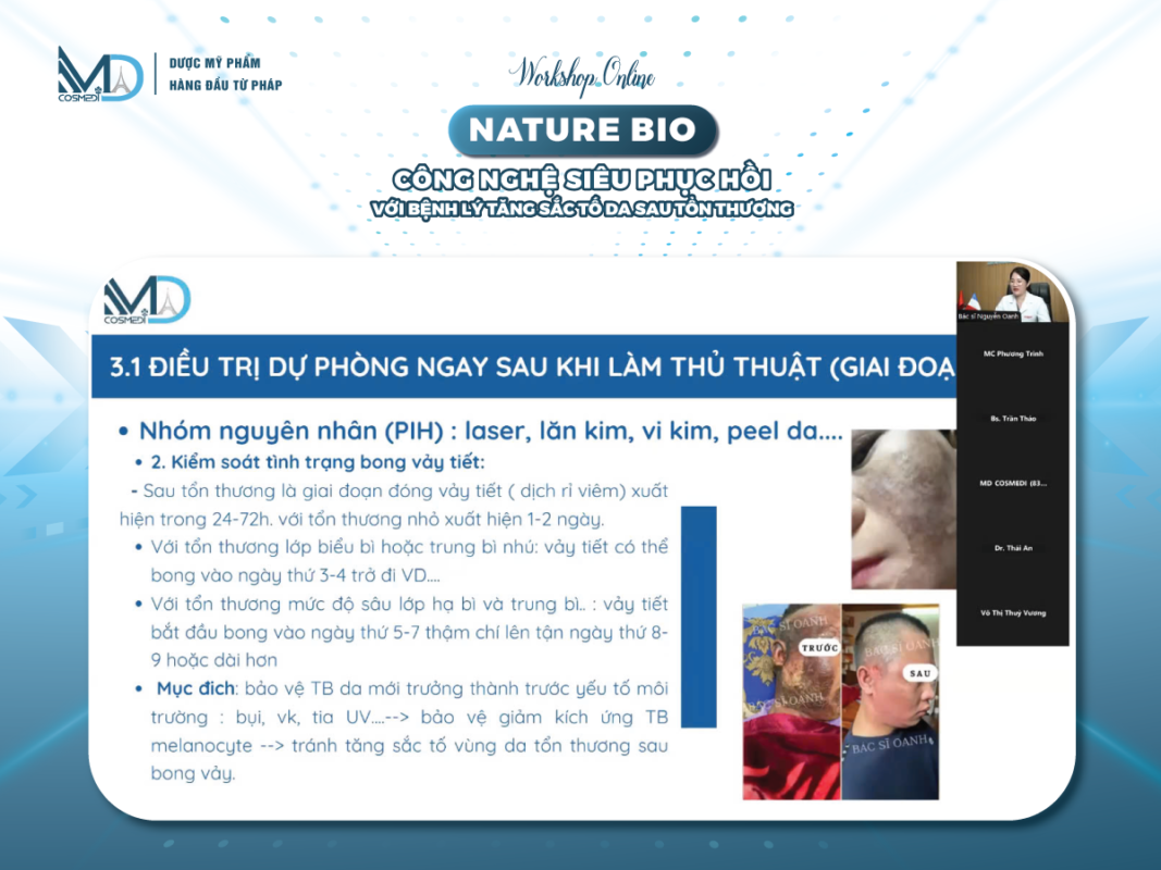 Bài giảng Workshop: NATURE BIO – CÔNG NGHỆ SIÊU PHỤC HỒI VỚI BỆNH LÝ TĂNG SẮC TỐ SAU TỔN THƯƠNG