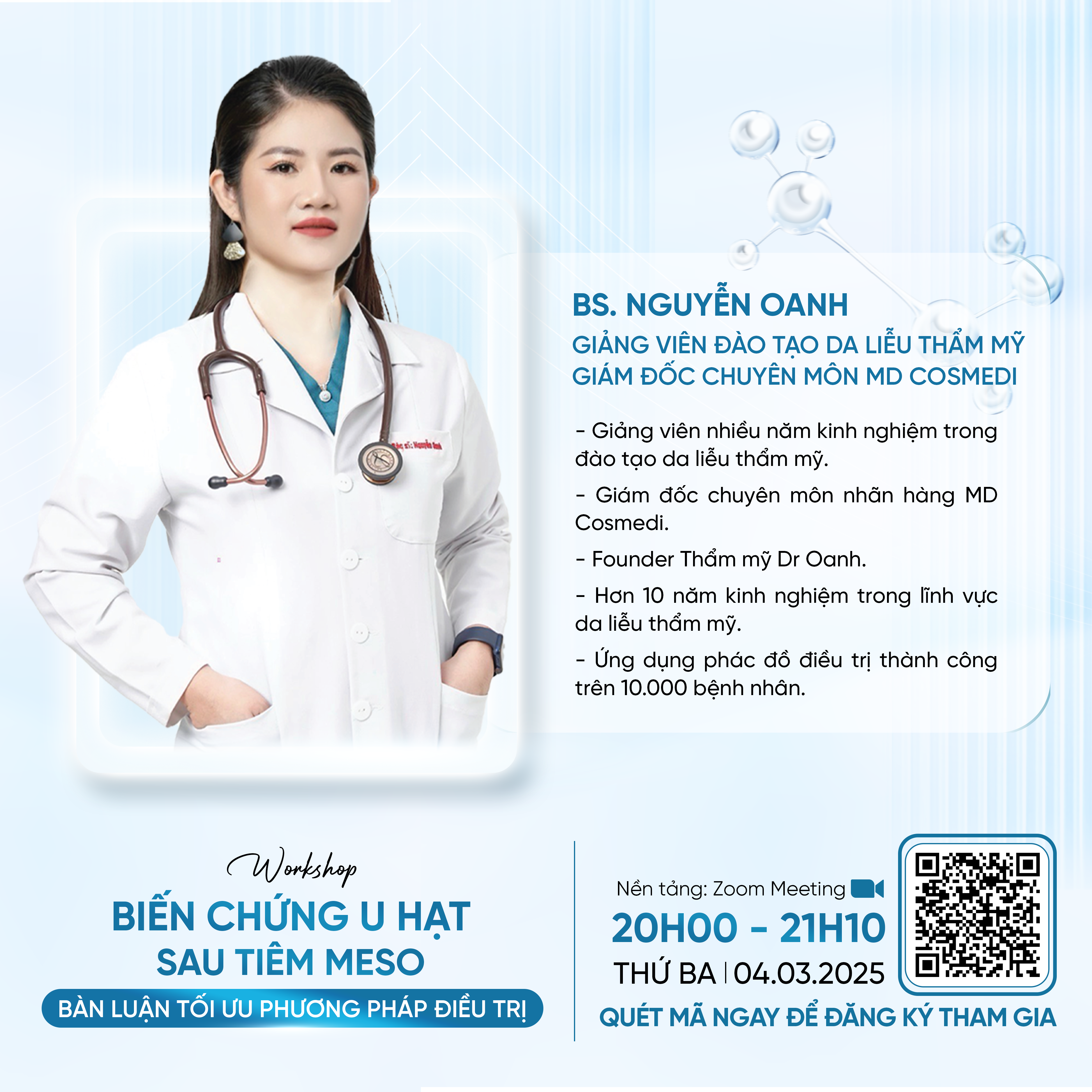 Bác sĩ da liễu Nguyễn Oanh – Giám đốc chuyên môn nhãn hàng