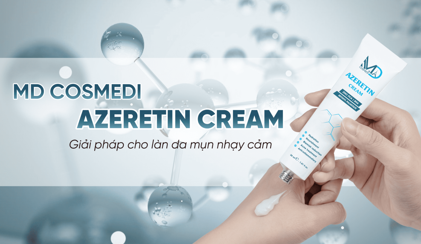 Kem trị mụn 3 KHÔNG MD Cosmedi Azeretin Cream cho làn da mụn nhạy cảm