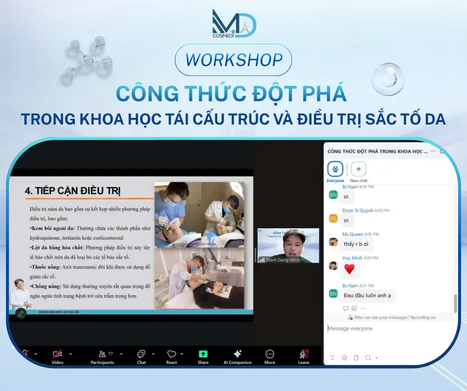 Workshop MD Cosmedi chia se công thức điều trị sắc tố da và chiến lược tiếp thị AI cho spa